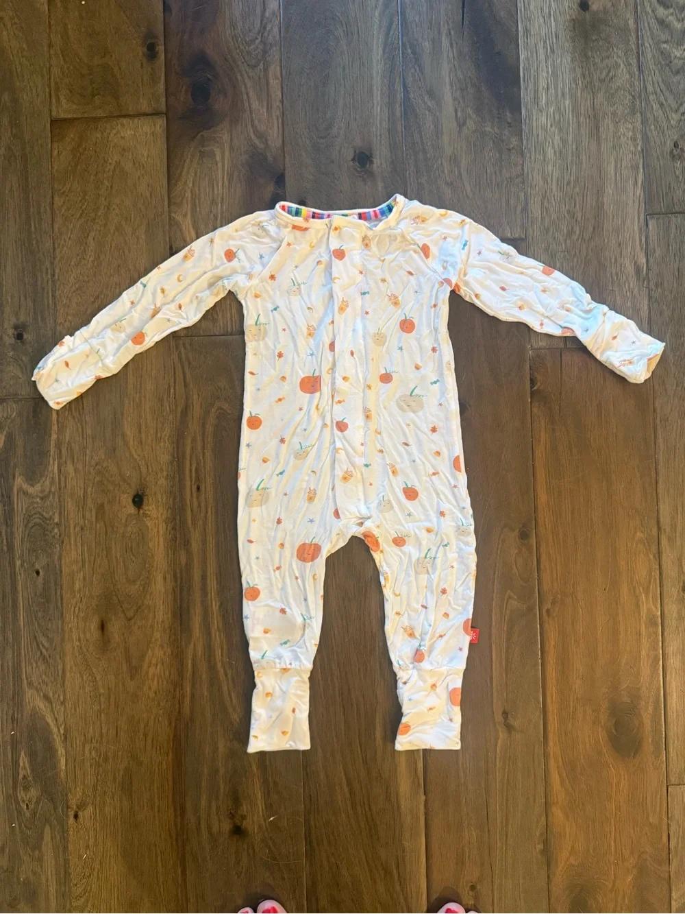 Magnetic Me Kids Onesie with Latte, Candy Corn, and Pumpkin Print